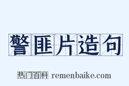 警匪片造句是什么意思的图片